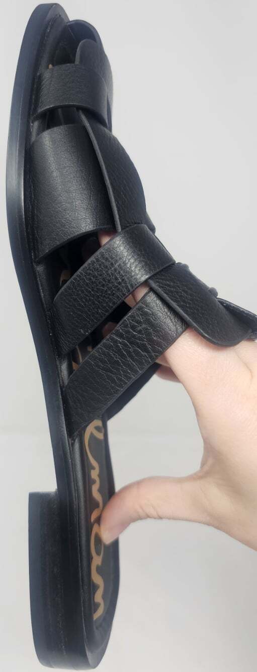 Sam Edelman Women's Dina Leather Fisherman Black Slip On Mules Sandal Size 10 - Picture 6 of 10